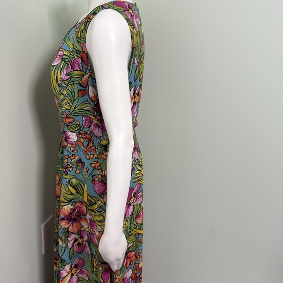 Talbots Hawaiian Tropical Floral Sleeveless Maxi Dress Size 6 - Picture 4 of 9